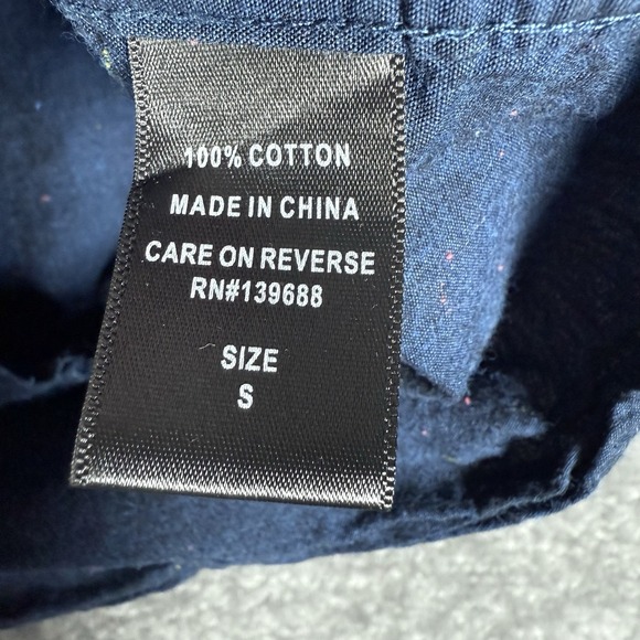 Stoic Shirt Men's Small Navy Blue Speckled Long Sleeve Button‎ Up - Picture 4 of 7